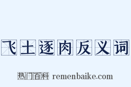 飞土逐肉反义词是什么意思的图片